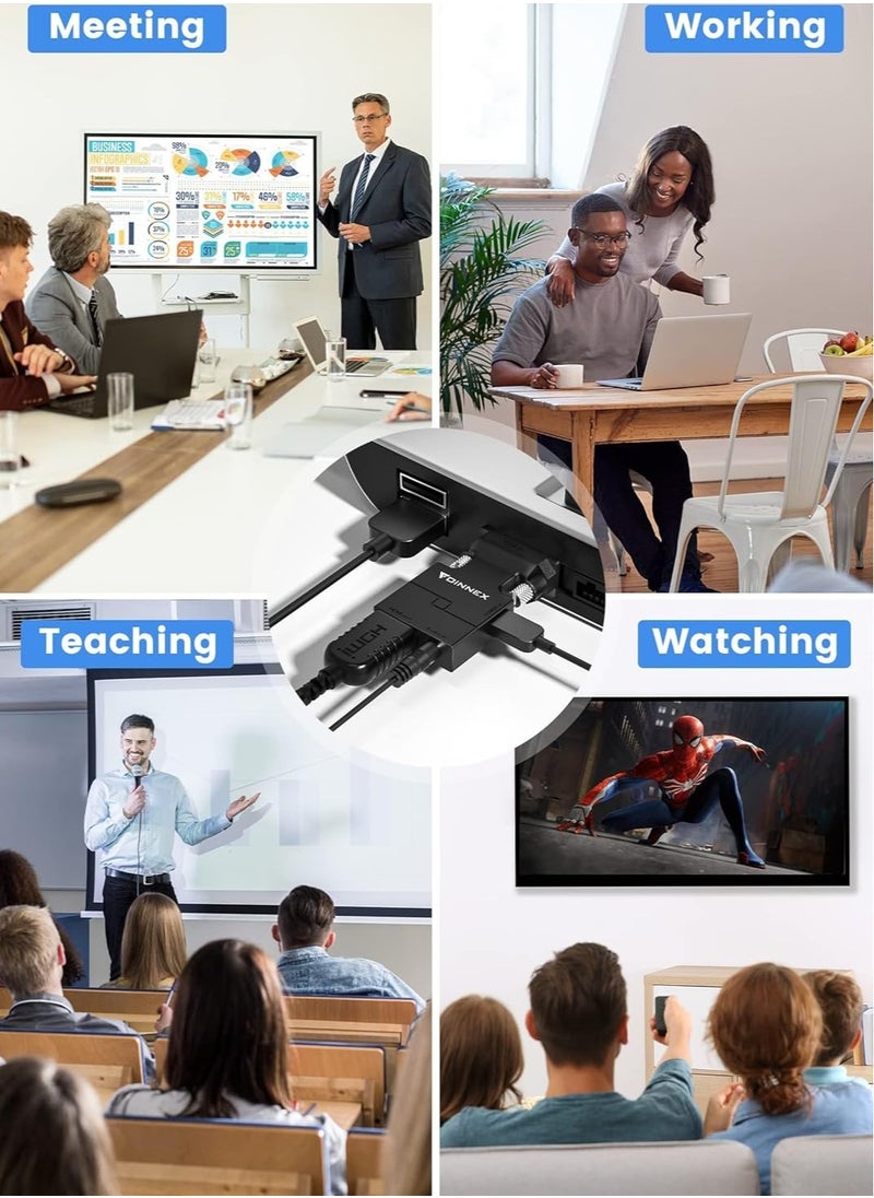 Generic - Phoenix VGA to HDMI Adapter with 1080P Audio Output Source for PC TV/Monitor Active Male Female Video Input Connector for Laptop, Computer and Projector Number of Ports: 4 - Image 1