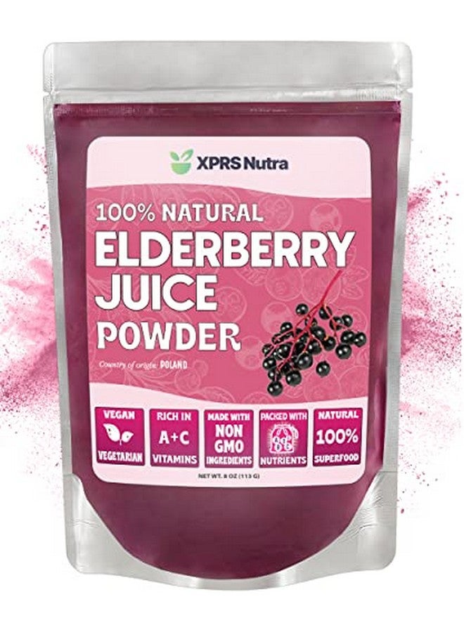 XPRS Nutra Elderberry Juice Powder Elderberry Powder Organic Fruit Juice Mix Powdered Elderberries Supplement Rich In Vitamins A And C (8 Oz) - Image 1