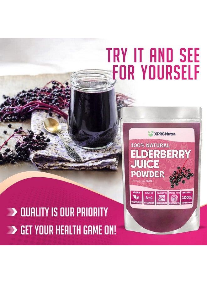 XPRS Nutra Elderberry Juice Powder Elderberry Powder Organic Fruit Juice Mix Powdered Elderberries Supplement Rich In Vitamins A And C (8 Oz) - Image 5