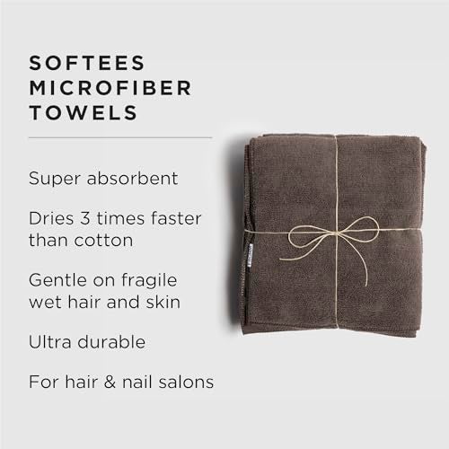 Fromm Softees Microfiber Salon Hair Towels for Hairstylists, Barbers, Spa, Gym in Brown, 16" by 29", 10 count Perfect Hair Care Towel for Drying Curly, Long, Wavy Hair - Image 2