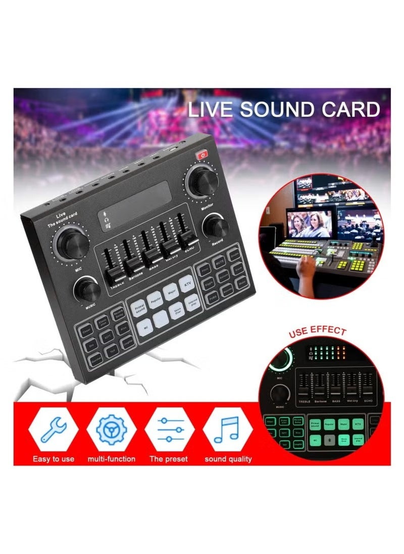 ACLIX Multifunctional Live V9 Sound Card and BM800 Suspension Microphone Kit Broadcasting Condenser Microphone Set Intelligent Webcast Live Sound Card for Computers and Mobile  - Image 2