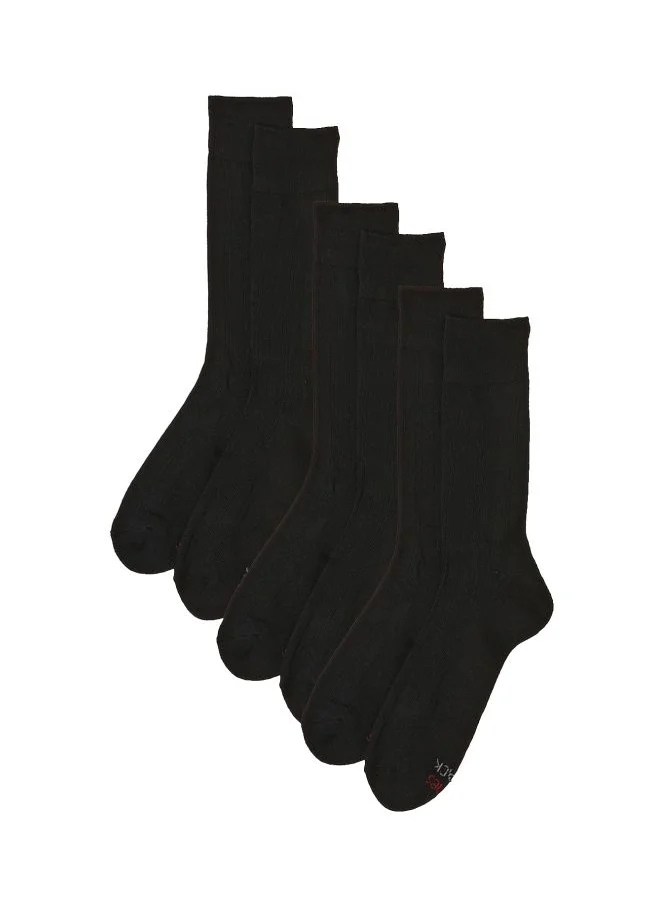 هينز Hanes Crew Half Cushion Socks Mens Hanes R71 3Pcs BLACK 6 12 Black Large