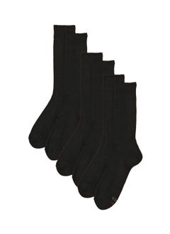 Hanes Hanes Crew Half Cushion Socks Mens Hanes R71 3Pcs BLACK 6 12 Black Large  - Image 1