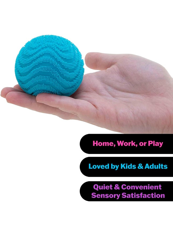 Schylling NeeDoh Fuzz Ball purple - Sensory Toy with a Velvet Texture and Soft Cloud Squish - Wavy Pattern You Can See and Feel - Ages 3 and Up -  One Per Pack (Wonder Waves) - Image 4