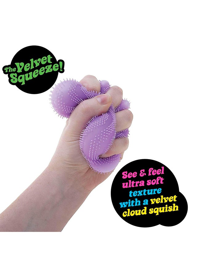 Schylling NeeDoh Fuzz Ball purple - Sensory Toy with a Velvet Texture and Soft Cloud Squish - Wavy Pattern You Can See and Feel - Ages 3 and Up -  One Per Pack (Wonder Waves) - Image 3