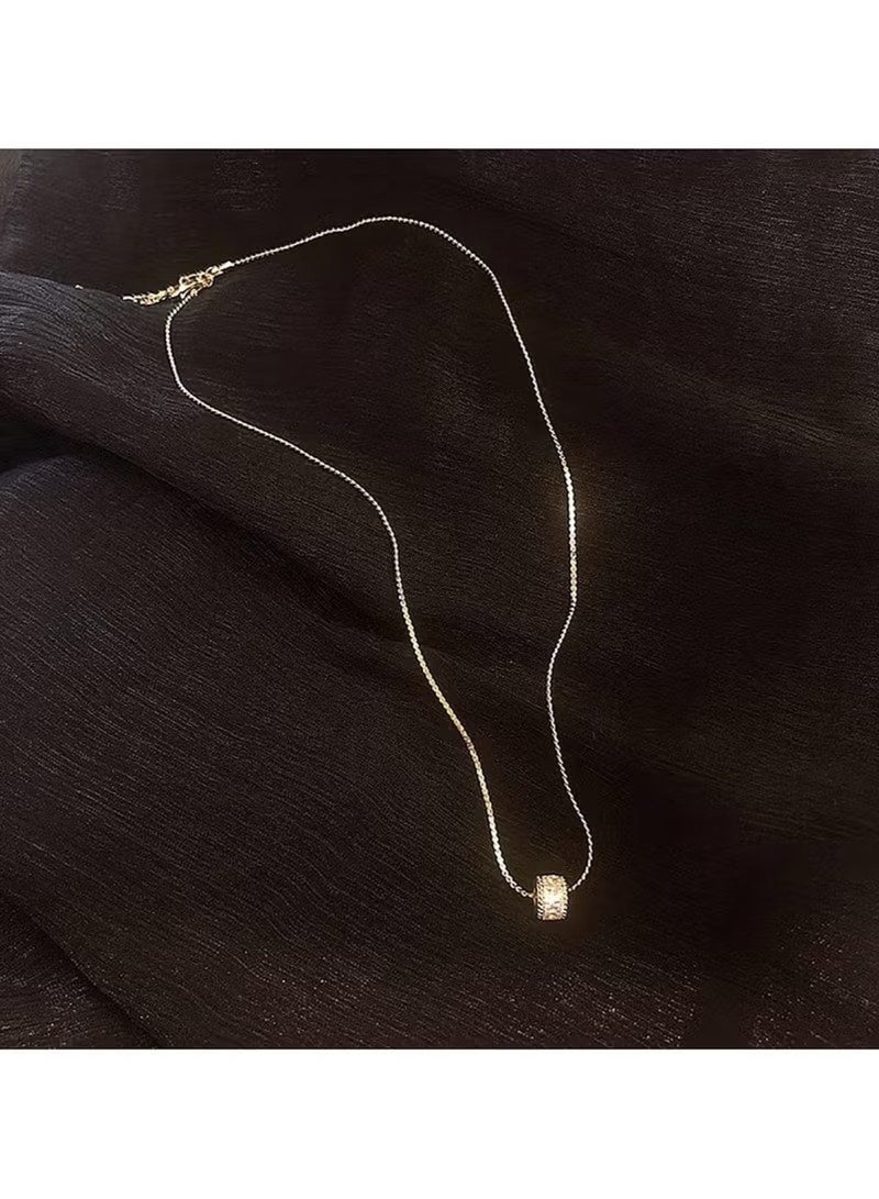 Huitich Adjustable Gold Round Crystal Pendant Necklace - Image 4