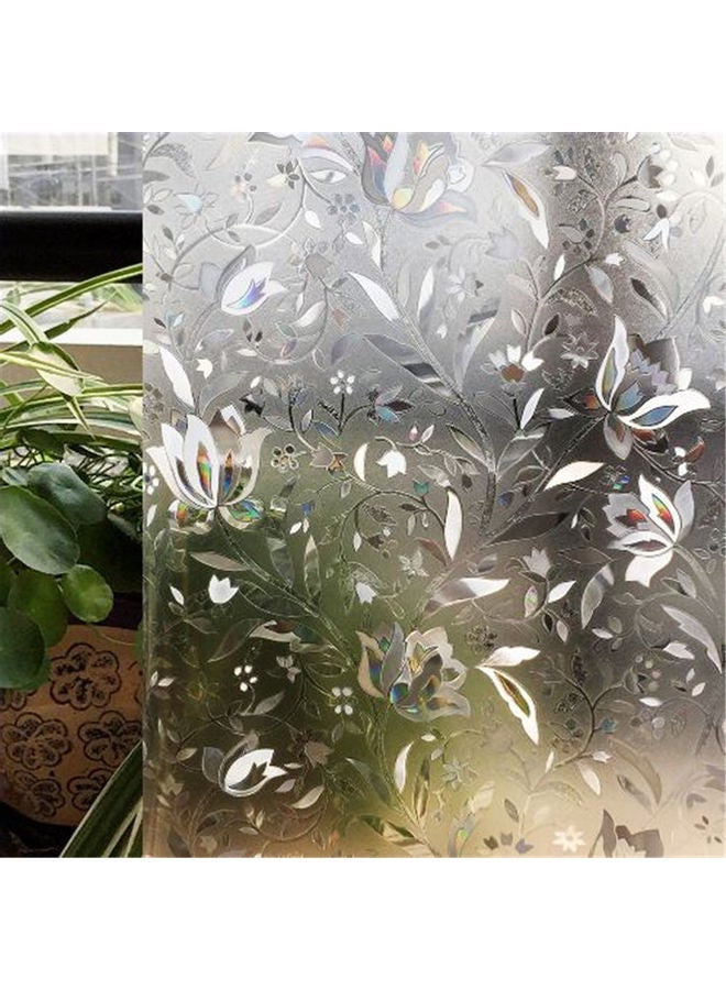 NIBEMINENT Floral Window Sticker Clear 45x100cm - Image 1