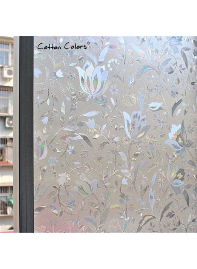 NIBEMINENT Floral Window Sticker Clear 45x100cm - Image 3