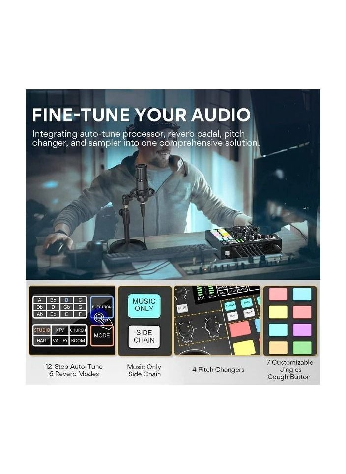 Maono - MAONO AU-AM100 All-In-One Podcast Production Studio - Black - Image 1