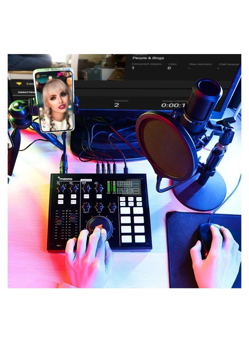Maono MAONO AU-AM100 All-In-One Podcast Production Studio - Black  - Image 4