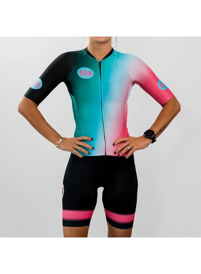 KUYING GR New Summer Outdoor Sunscreen Moisture Absorption Quick Drying Bicycle Women's Cycling Clothing Set  - Image 1