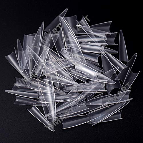 YIMART 600pcs Acrylic Medium Long Stiletto Nail Tips Easy Coffin Nails Sharp False Nail Art Tips For Nails Salon (Clear) - Image 1