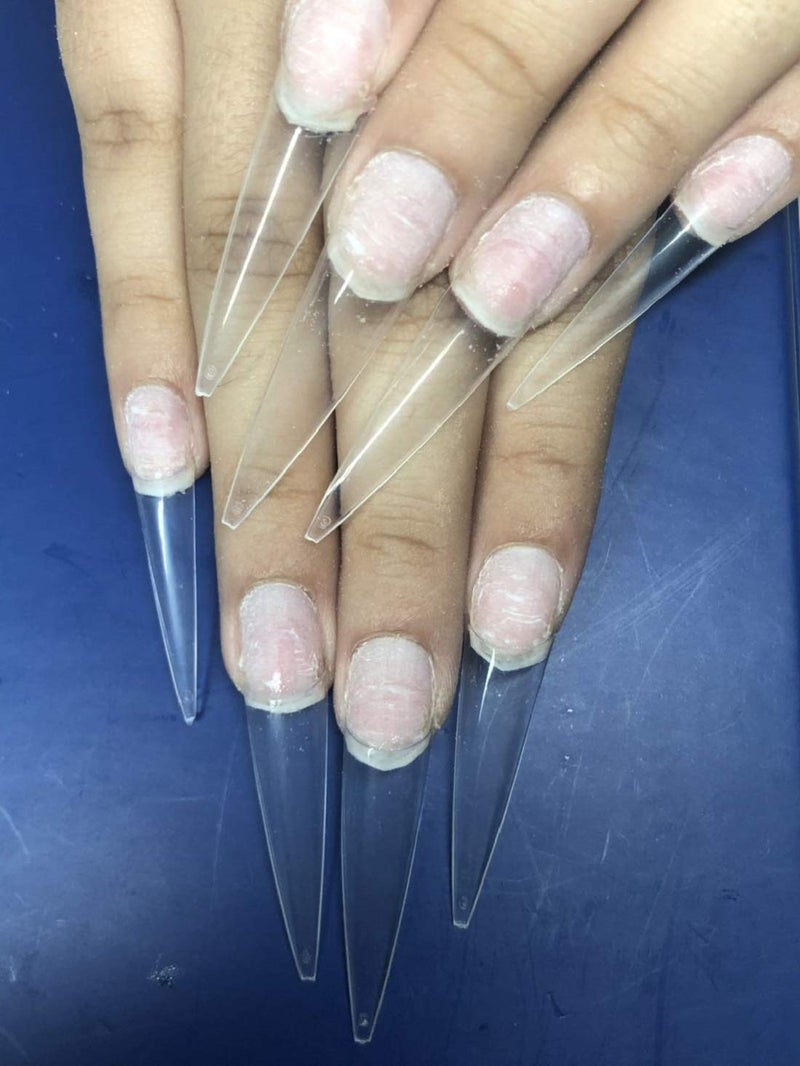 YIMART 600pcs Acrylic Medium Long Stiletto Nail Tips Easy Coffin Nails Sharp False Nail Art Tips For Nails Salon (Clear) - Image 4