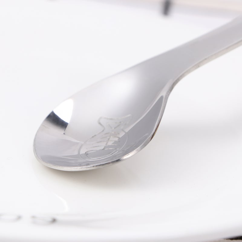 2 Pcs 304Stainless Steel Elbow Training Spoon Cartoon Pattern Baby Practice Tune(Cat Patterned x 1 + Dog Patterned x 1, ) - Image 2