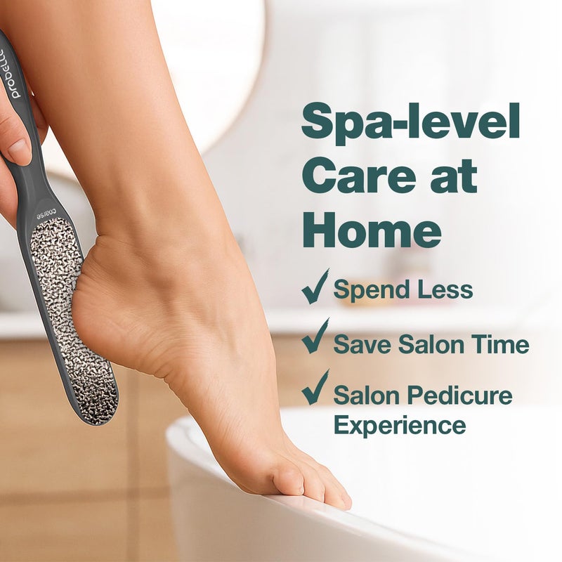 Probelle Double Sided Multidirectional Nickel Foot File Callus Remover - Immediately Reduces calluses and Corns to Powder for Instant Results, Safe Tool (Dark Grey) - Image 4