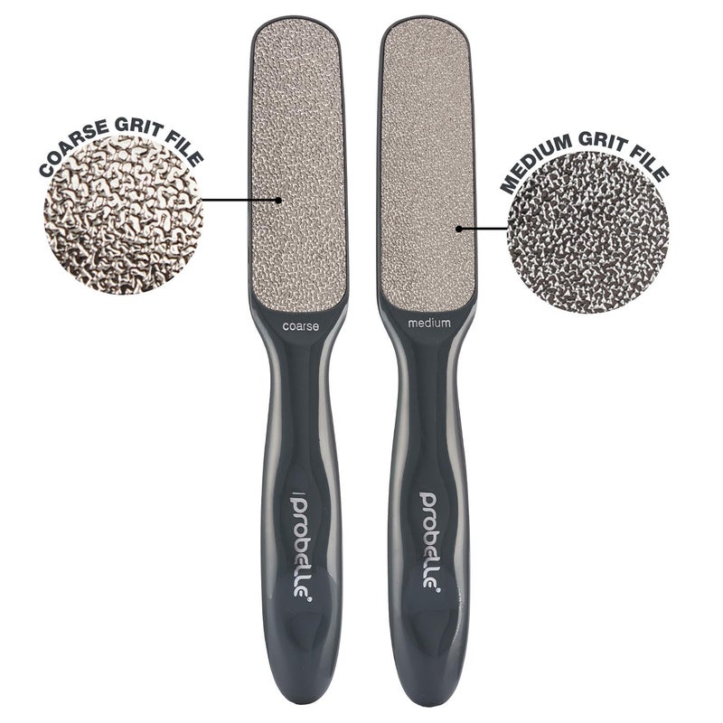 Probelle Double Sided Multidirectional Nickel Foot File Callus Remover - Immediately Reduces calluses and Corns to Powder for Instant Results, Safe Tool (Dark Grey) - Image 2