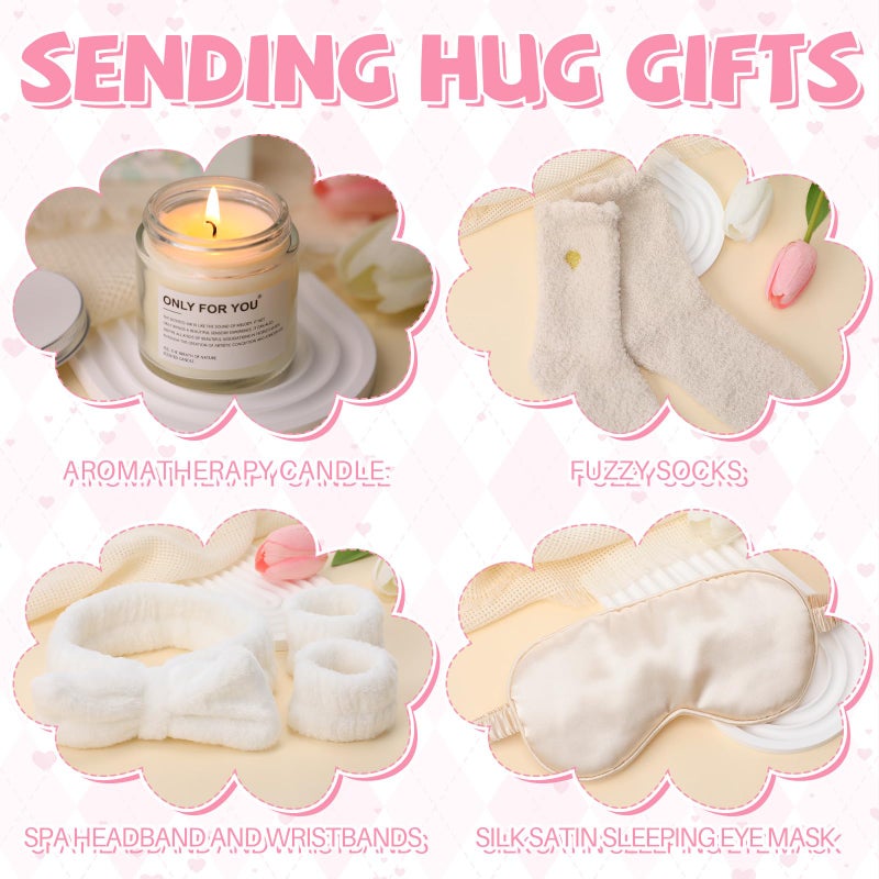 Shyyween 15 Pcs Birthday Gifts for Women Robe Sets for Women Spa Basket Set Graduation Gifts Bath Robe Make up Brushes Scented Candle Fluffy Socks Coffee Cup for Mom Nurse Girlfriend Wife(Champagne) - Image 4