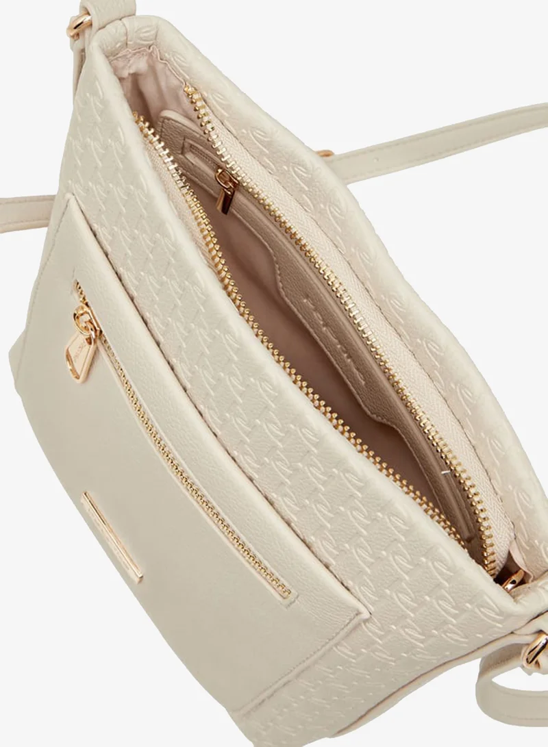 Paprika IVORY Women's Monogram Embossed Crossbody Bag with Adjustable Strap for Women | Best Price UAE