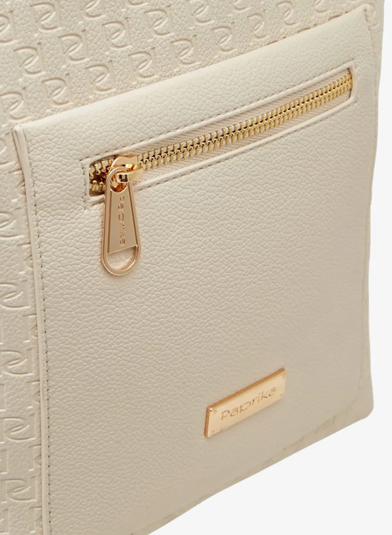 Paprika IVORY Women's Monogram Embossed Crossbody Bag with Adjustable Strap for Women | Best Price UAE