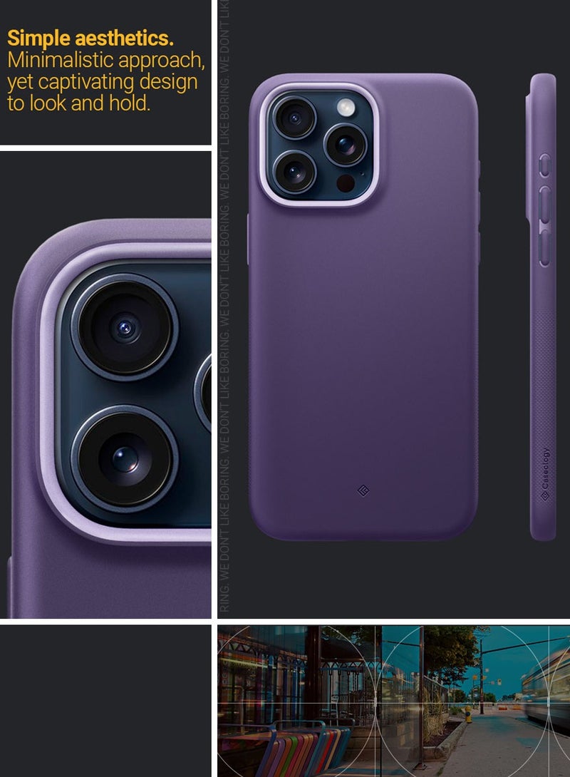 Caseology غطاء حماية Nano Pop Mag لجهاز iPhone 15 Pro MAX مع تقنية MagSafe - بنفسجي عنب - Image 3