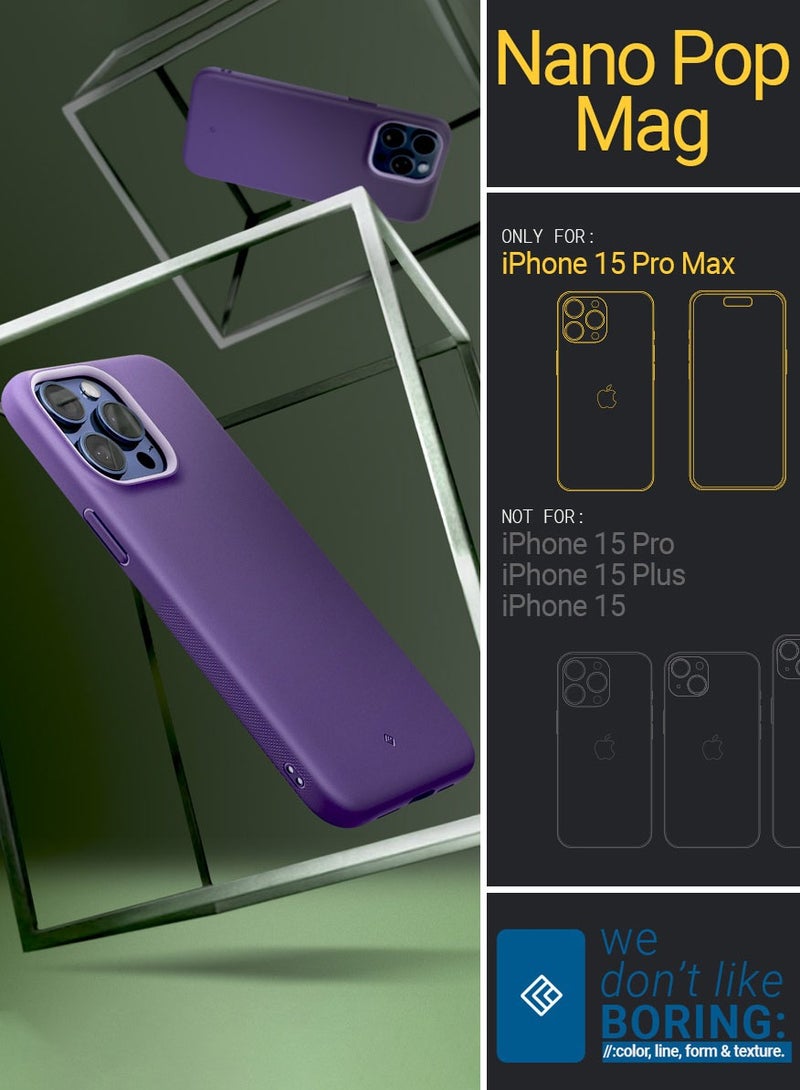 Caseology غطاء حماية Nano Pop Mag لجهاز iPhone 15 Pro MAX مع تقنية MagSafe - بنفسجي عنب - Image 2