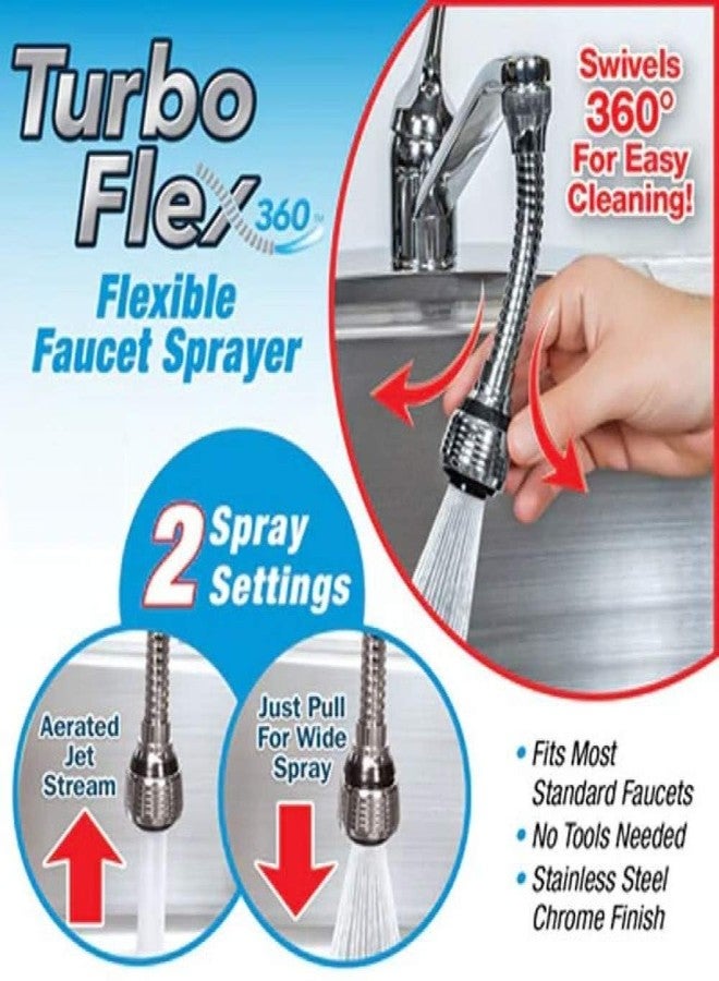 myzon Water Extender Instant Hands-Free Turbo Flex 360 Flexible Faucet Sprayer for Bathroom Kitchen (Silver, Standard Size) - Image 5