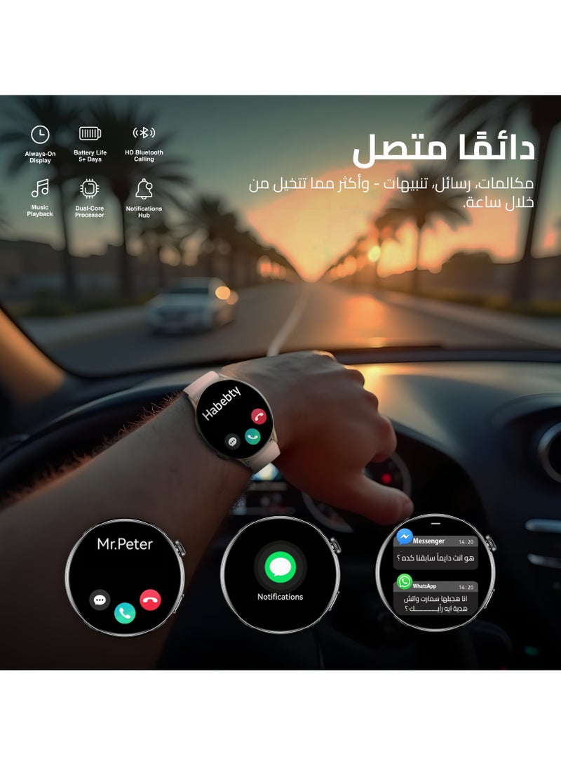 cardoo ساعة ذكية X Orbit ساعة ذكية للرجال والنساء 1.6 شاشة AMOLED، مراقب معدل ضربات القلب والنوم، متتبع للياقة البدنية مع أكثر من 100 وضع رياضي، مكالمات بلوتوث، مساعد ذكي، مقاومة للماء، متوافقة مع أندرويد و iO - Image 5