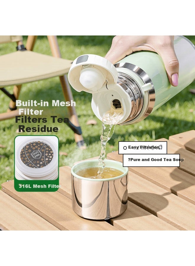 Cille Large Capacity Insulated Bottle 316l Stainless Steel Water Bottle For Men And Women Outdoor Student Tea Cup Morning Mist Gray 630ml - Image 4