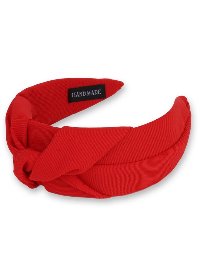 CURASA Knotted Headband for Women Red Headband Wide Headbands Non Slip Top Knot Hairband Fashion Hair Accessories for Women Girls - Image 1