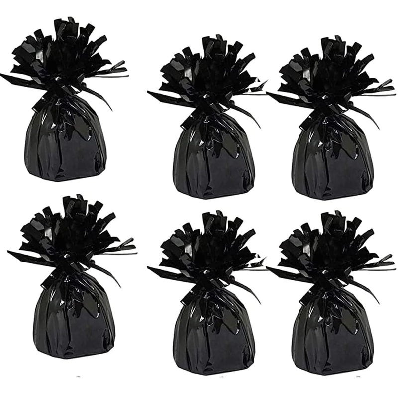Chochkees Black Metallic Balloon Weights, 6-Pack Birthday Party Favors, 5.5" Inches, - Image 1