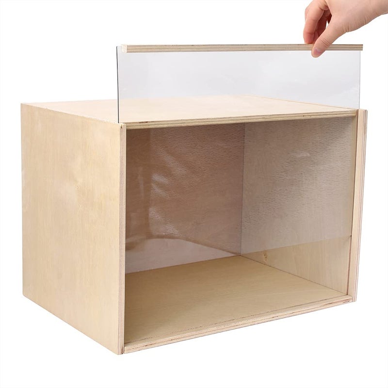 iland iLAND Wooden Diorama Box Large Display Boxes for Collectibles Figures Miniatures and a Dollhouse Room Box Unfinished 157x 11x11 QuickBuild Without Screws or Glue Dustproof  Smooth  Sturdy