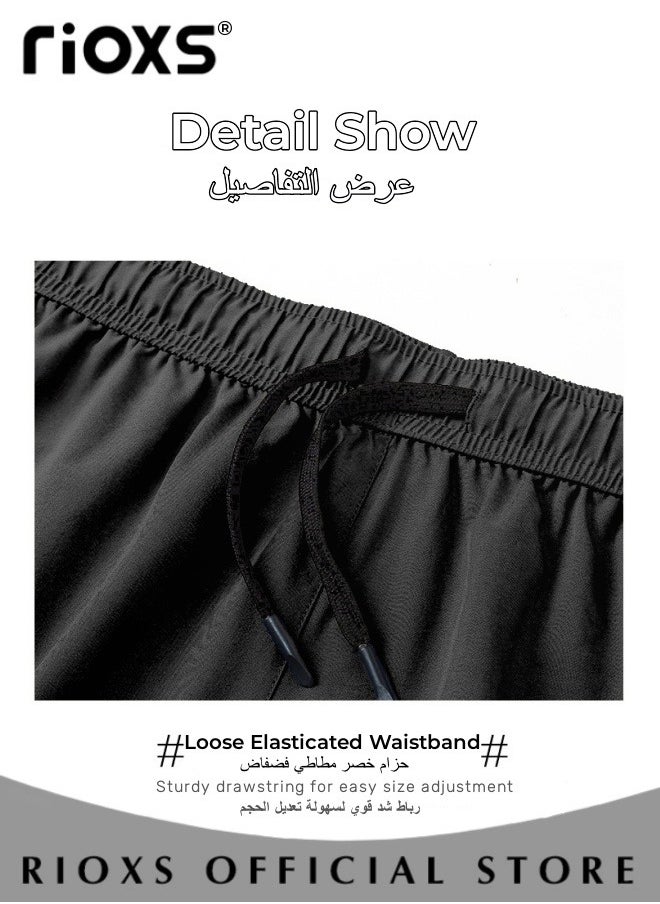 RIOXS Mens Casual Gym Shorts with Elastic Waist Running Shorts Quick Dry Breathable Sports Shorts Jogging Marathon Bicycle Shorts  - Image 3