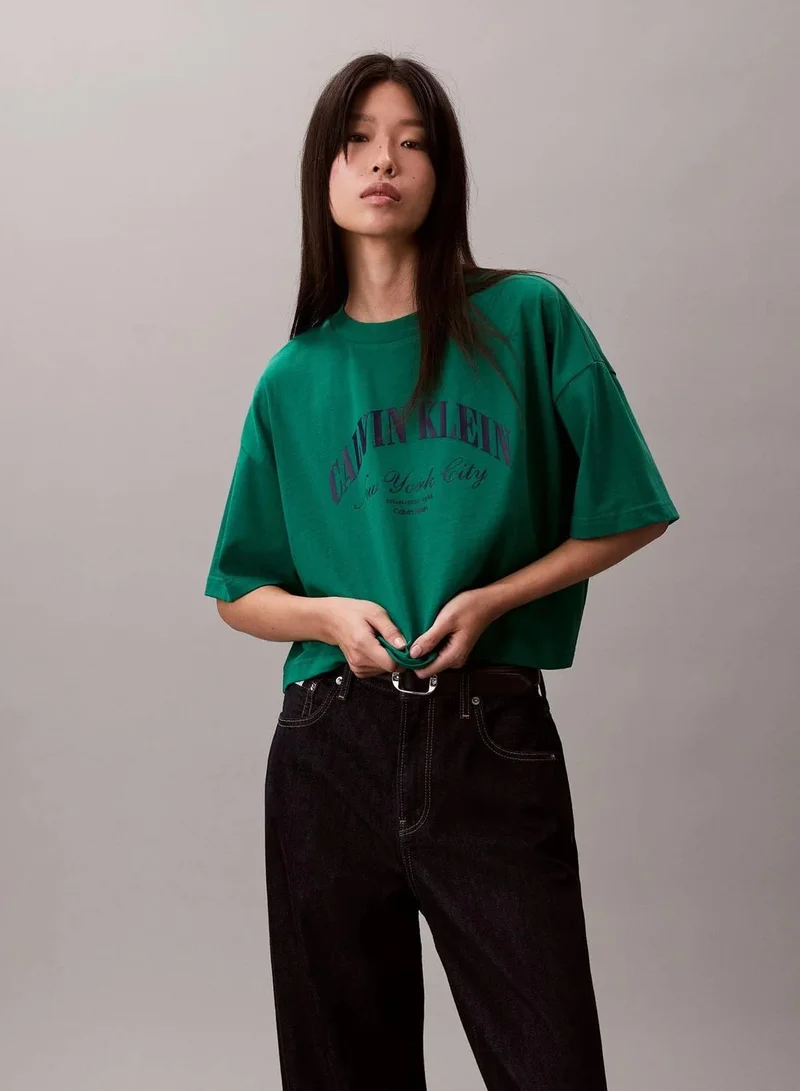 Cropped Varsity Logo T-Shirt