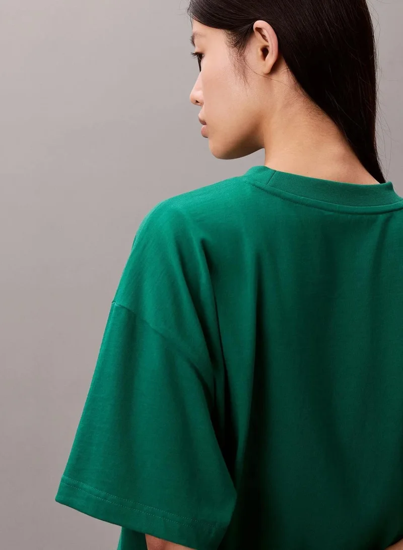 Calvin Klein Enchanted Forest Cropped Varsity Logo T-Shirt for Women | Best Price UAE