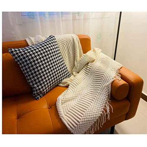 Blagic Knitted Throw Blanket for Couch Soft Farmhouse Boho Throw Blanket with Tassels Home Decorative Lightweight Throw Blankets,White Throws for Bed/Chair/Sofa, Pineapple Textured,50" W x 60" L - Image 4