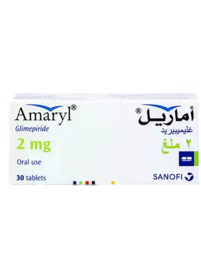 sanofi Amaryl 2 mg Glimepiride 30 Tablets - Image 1