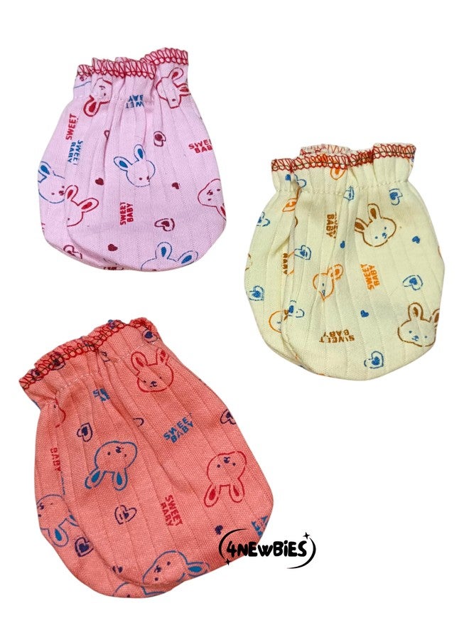 4NEwBiES Cotton Mittens for New Born Baby (0-6 months) | Hand Gloves | Cotton Mittens with gentle elastic wristbands for baby 0 to 6 months | New born baby products | Pack of 12 pairs - Image 4
