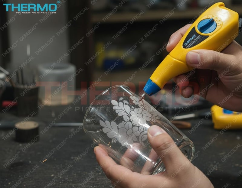 Thermo آلة النقش الكهربائية المحمولة مع 9 خطوات لضبط السكتة (نوع الاهتزاز) مفيدة للنقش على المجوهرات/المعدن/الزجاج/الخشب/البلاستيك/إلخ - مصنوعة في بهارات - Image 4