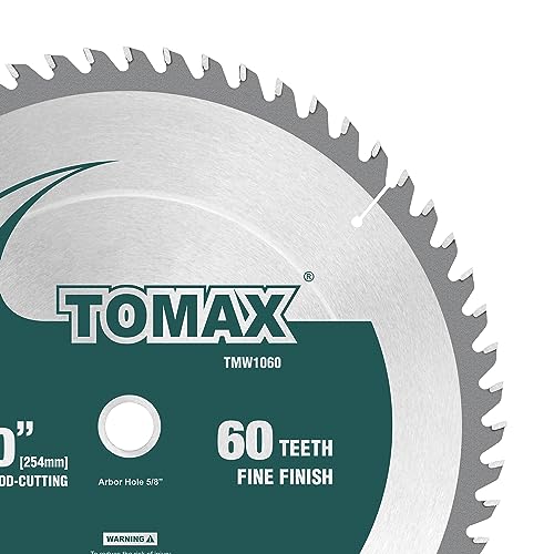 TOMAX 10-Inch 60 Tooth ATB Fine Finish Saw Blade with 5/8-Inch Arbor - Image 4