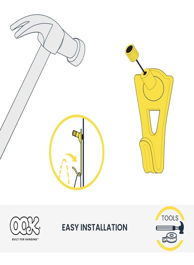 OOK 50615 Professional Picture Hangers, Art Hangers, Padded, Brass, Reusable Picture Hooks, 20lb (15 set) - Image 2