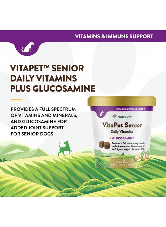 NaturVet Naturvet Vitapet Senior Daily Vitamins Plus Glucosamine For Dogs, 60 Ct Soft Chews, Made In The Usa With Globally Source Ingredients  - Image 2