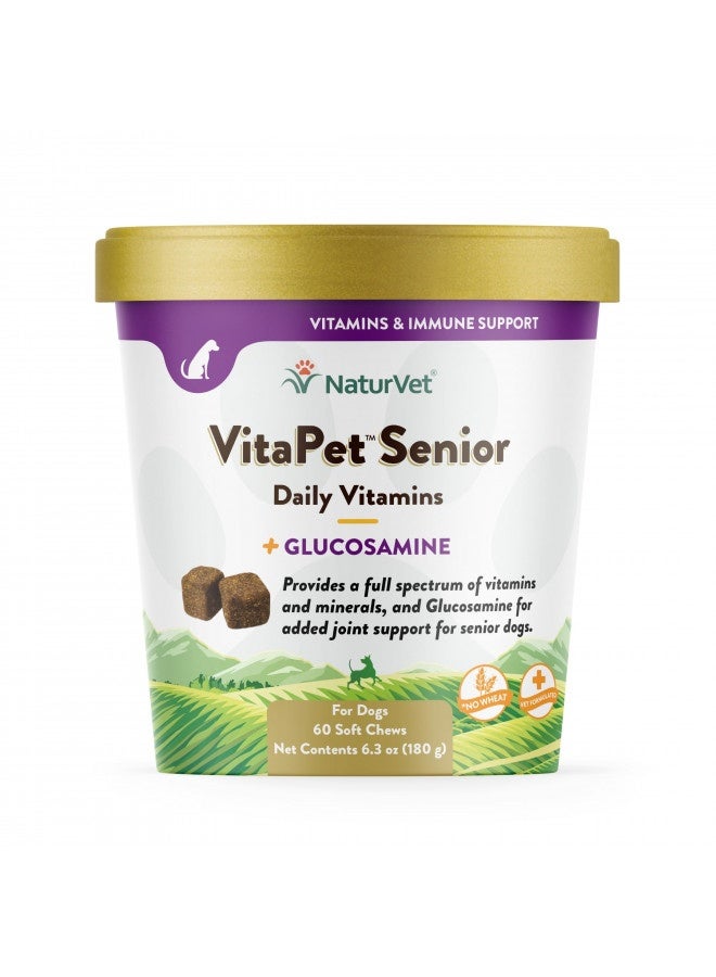 NaturVet Naturvet Vitapet Senior Daily Vitamins Plus Glucosamine For Dogs, 60 Ct Soft Chews, Made In The Usa With Globally Source Ingredients  - Image 3