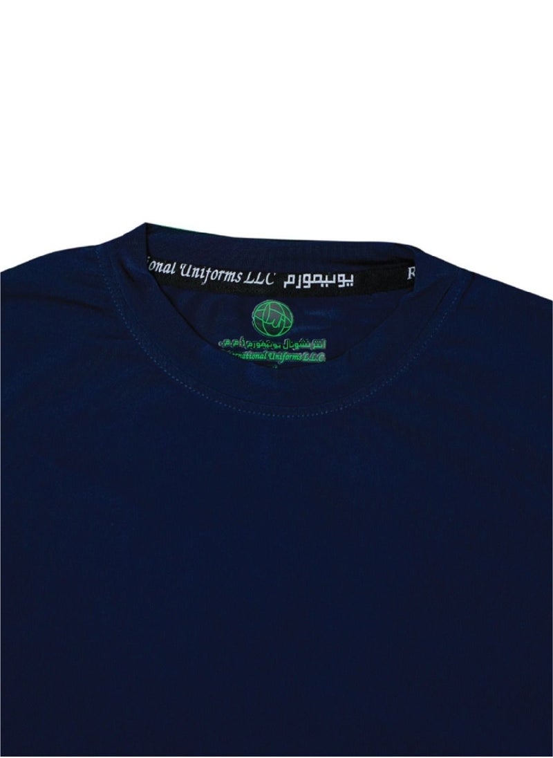 International Uniform L.L.C Men's Athleisure Full Sleeves Polyester Round Neck Blue T-shirt  - Image 4