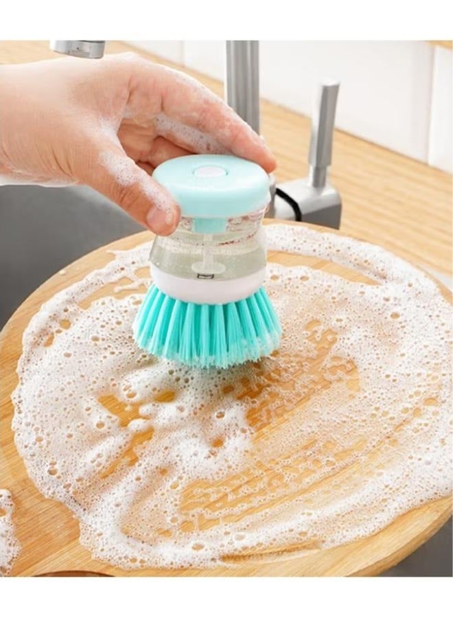 2-in-1 Dishwashing Brush with Automatic Soap Dispenser multicolor 1pcs - Image 2