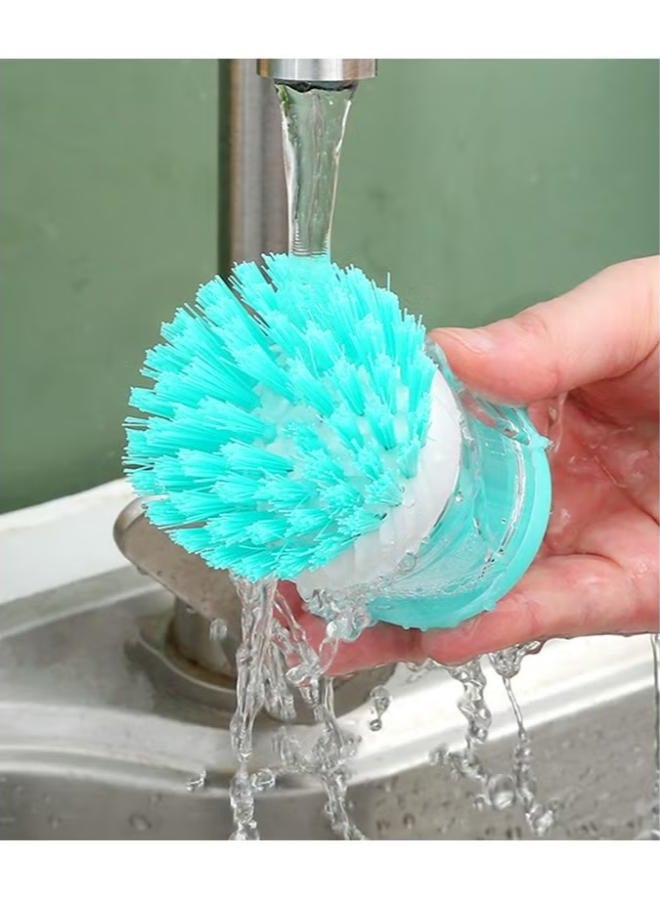 2-in-1 Dishwashing Brush with Automatic Soap Dispenser multicolor 1pcs - Image 3