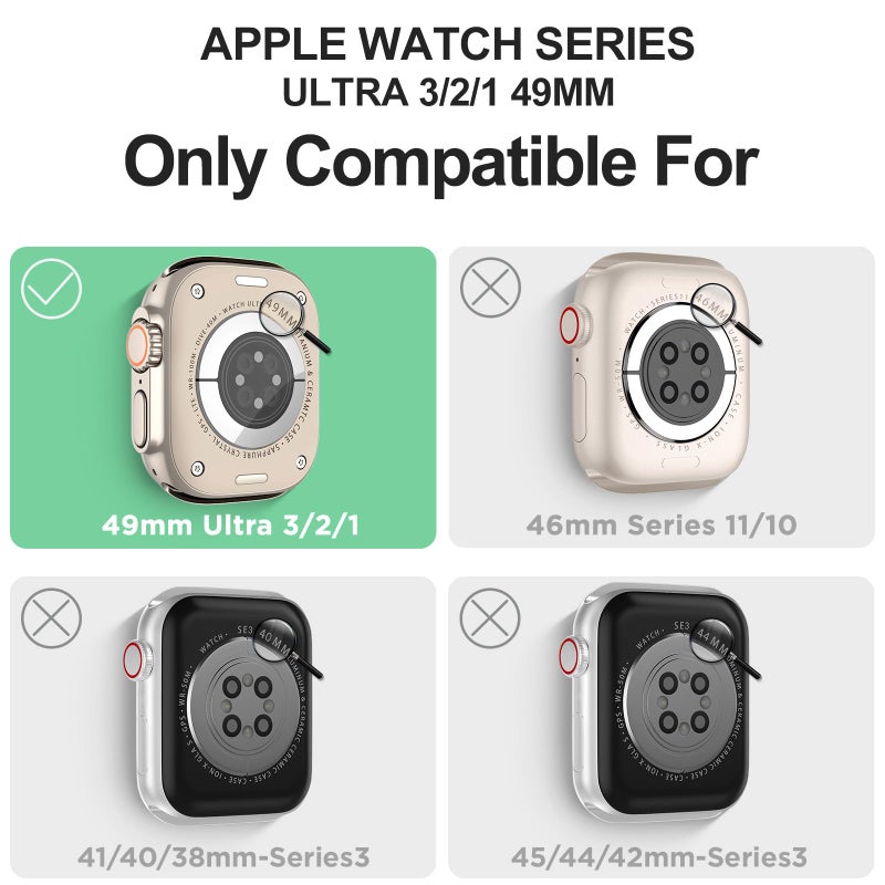 DABAOZA Compatible for Clear Apple Watch Ultra 3 2 Band with Bumper Case 49mm, Women Men Glitter Bling TPU Sport Strap for iWatch SE Ultra 3 2 Series 11 10 9 8 7 6 5 4 3 2 1ï¼ˆClearBrown,49ï¼‰ - Image 2