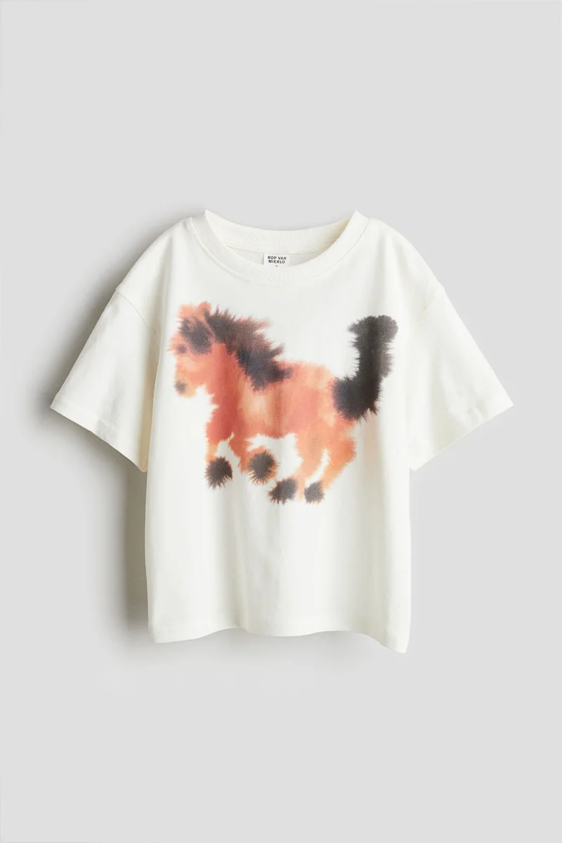 اتش اند ام Animal-Motif T-Shirt