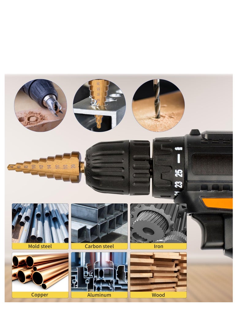 Excefore 26 Pack Woodworking Chamfer Drilling Tools, Including Countersink Drill Bits, Wood Plug Cutter, Step Drill Bit, Center Punch, L-Wrench, for Hardened Metal, Stainless Steel, Cast Iron & Wood Plastic  - Image 3
