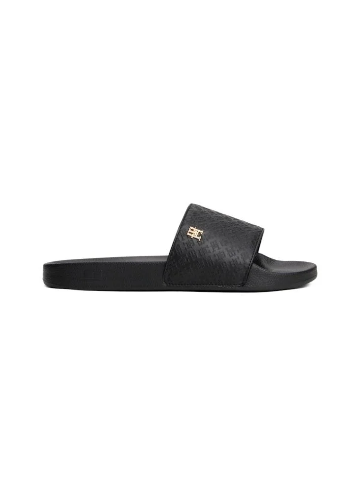 تومي هيلفيغر Embossed TH Monogram Pool Slides