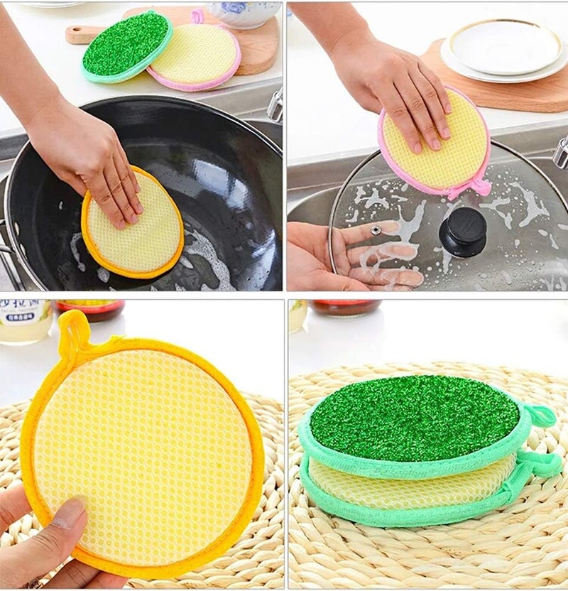 UTENEW 10 Pack Microfiber Scrubbing Pads Dishwashing Scrubber Sponge Dish Scrub Cloths Kitchen Scrub Pads by UTENEW - Image 5